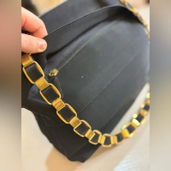 Salvatore Ferragamo Black and Gold Accent Bag - Picture 6 of 17